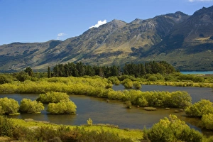 Images Dated 11th February 2008: Mountain Scenery - Dart River Valley and surrounding mountains including peaks of Mount Aspiring