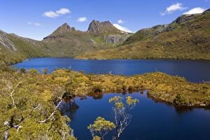 Images Dated 10th December 2008: Mountain scenery - Dove Lake in front of massive Cradle Mountain
