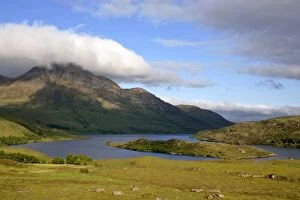 Images Dated 5th June 2007: Mountain scenery - Loch Lurgainn and Cul Beag with it's summit enveloped in clouds