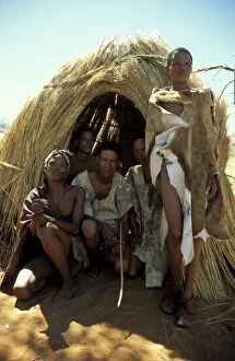 Bushmen Gallery: Namibia - A group of young Kung Bushmen / San at
