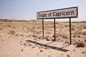 Namibia. Sign marks the Tropic of Capricorn