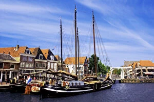 Netherlands, Hoorn, Old wooden sailboats