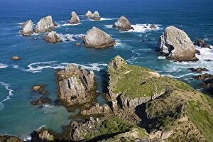 New Zealand - Headland with offshore rocks at Nugget Point
