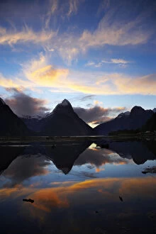 New Zealand, South Island, Fiordland, Sunset