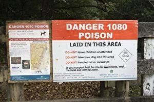 New Zealand - warning poison notice, possum control
