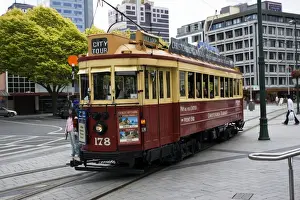 Tram Prints: New Zeland - historic restored Christchurch inner city tram