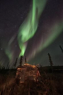 Images Dated 14th September 2012: Northern Lights over a traditional first nation