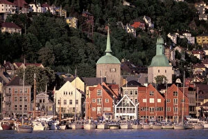 Norway, Hordaland, Bergen. Harbor view