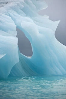 Norway, Spitsbergen. glacial iceberg floating