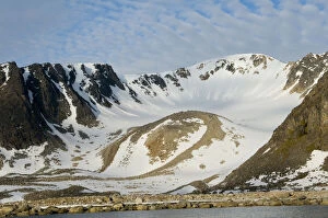 Norway, Spitsbergen. Rugged retreating glacial