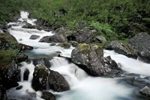 Images Dated 31st August 2011: Norway, Trollsteingen. Waterfall detail