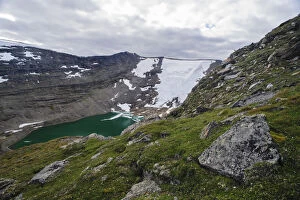 Norway, Troms. Receding glacier and glacial