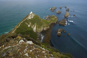 Nugget Point - sea stacks called nuggets and Nugget Point Lighthouse Nugget Point - sea stacks called nuggets and Nugget Point Lighthouse