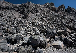 Obsidian dome, geological site; at 8000 ft. Evidence of recent volcanic activity