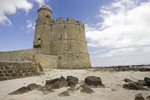 Fortified Prints: Old medieval Fort Vauban fortified tower Ile de Tatihou St Vaast la Hougue Normany France