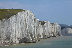 People atop Seven Sisters Chalk Cliffs