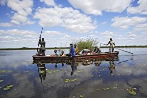 Images Dated 21st April 2006: People - fishing from boat in Bangweuleu Marsh