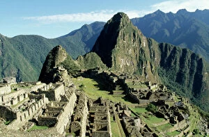 Tourism Collection: Peru - Machu Picchu. The city below Huayna Picchu South America