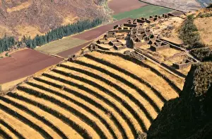 Incas Prints: Peru - Pisac: agricultural terrasses Inca Cusco Region