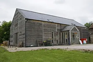 Gloucestershire Prints: Photovoltaic shingle tile roof on Brockweir & Hewelsfield Village Shop Forest of Dean UK