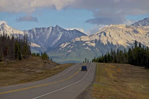 Banff Gallery: A pickup truck drives east along the David