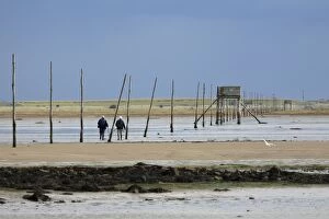 Images Dated 5th October 2007: Pilgrim's Way - two people walking over the mudflats