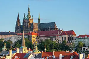 Saint Prints: Prague, Czech Republic. St. Vitus Cathedral above roofs of city. Date: 02-07-2007