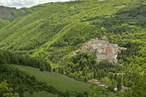 Preci surrounded by woodland Monti Sibillini, Italy