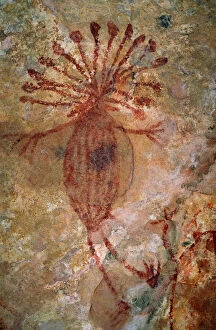 Primitive Aboriginal Rock Painting about 20 000 years b.p