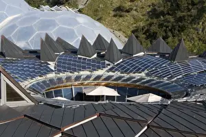 PV / photo volatic panels on roof Eden Project St Austell Cornwall UK