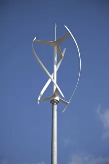 Energy Prints: QR5 Quiet Revolution vertical axis Wind Turbine - in shopping precinct - Evesham - Worcestershire - UK