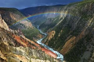Images Dated 15th June 2013: Rainbow - and thunderstorm over Yellowstone River