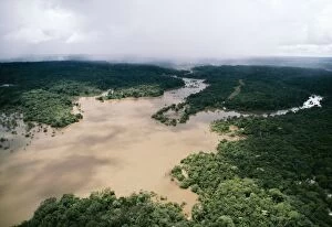 Images Dated 8th July 2004: Rainforest Aerial White Water River, Amazonia, Brazil, South America