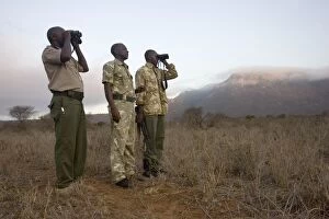 Images Dated 23rd February 2006: Rangers at The Ngulia Black Rhino Sanctuary