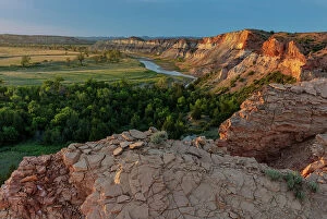 Badland Gallery: Red Cliffs above the Little Missouri River in