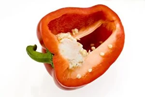 Images Dated 4th October 2011: Red Pepper - sliced open