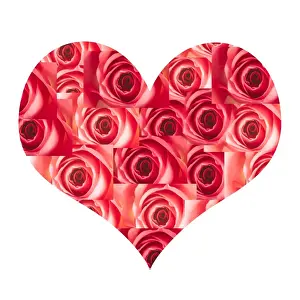 Heart Prints: Red Rose - heart Digital Manipulation: LA-961/962