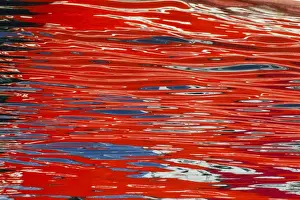 Reflections - of fishing vessels colours in habour water - Gillelije - Seeland - Denmark