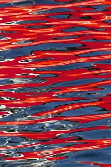 Reflections - of fishing vessels colours in habour water - Gillelije - Seeland - Denmark