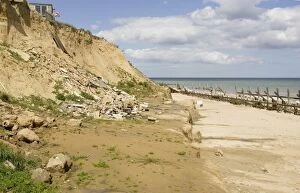 Images Dated 19th June 2008: Remains of collapsed houses after severe coastal erosion Happisburgh North Norfolk Coast UK
