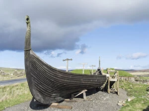 Replica of a Viking vessel near Haroldswick