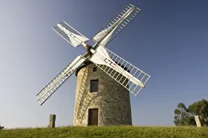 Sails Prints: Restored French windmill with sails near Dinard Brittany France