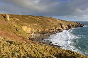 Mines Prints: Rinsey - Engine House - looking towards Lizard - Cornwall - UK