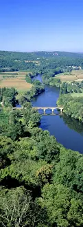 Bridge Prints: River Dordogne, France - Mear Sarlat Sweetcorn Fields