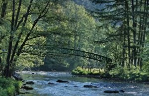 River l Ambleve with footpath bridge