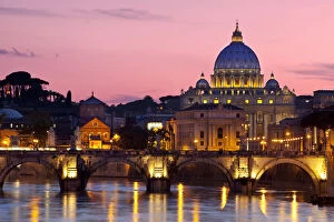 River Tiber, Ponte Sant Angelo and St. Peter s