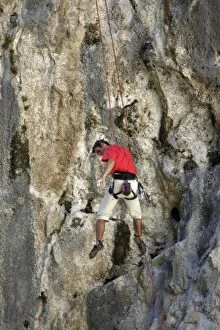 Images Dated 19th October 2005: Rock Climber - Climbing in Picos de Europa mountains