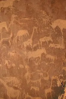 Rock Engravings. Twyfelfontein. Namibia Betweeen -5600 BC et _2500 BC