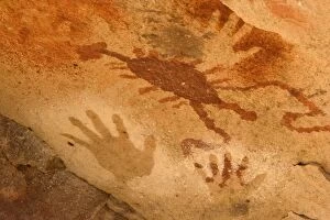 Images Dated 5th April 2010: Rock Paintings - in the shape of hands created