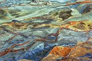 Rock pattern in eroded coastline, Shore Acres State Park, Coos Bay, Oregon Date: 06-06-2009